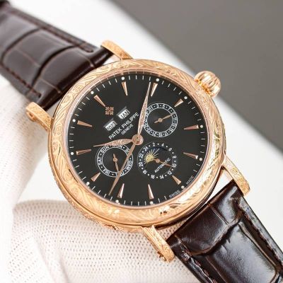 Patek Philippe Calatrava CH 29-535 Movement Rose Gold Engraved Case 42mm Men Watch